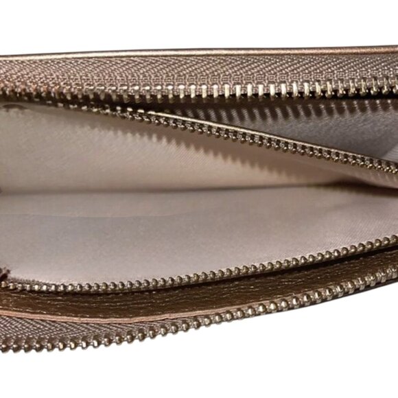 Bulgari Metallic Bronze Leather ZIp Around Wallet with COA - Picture 6 of 9